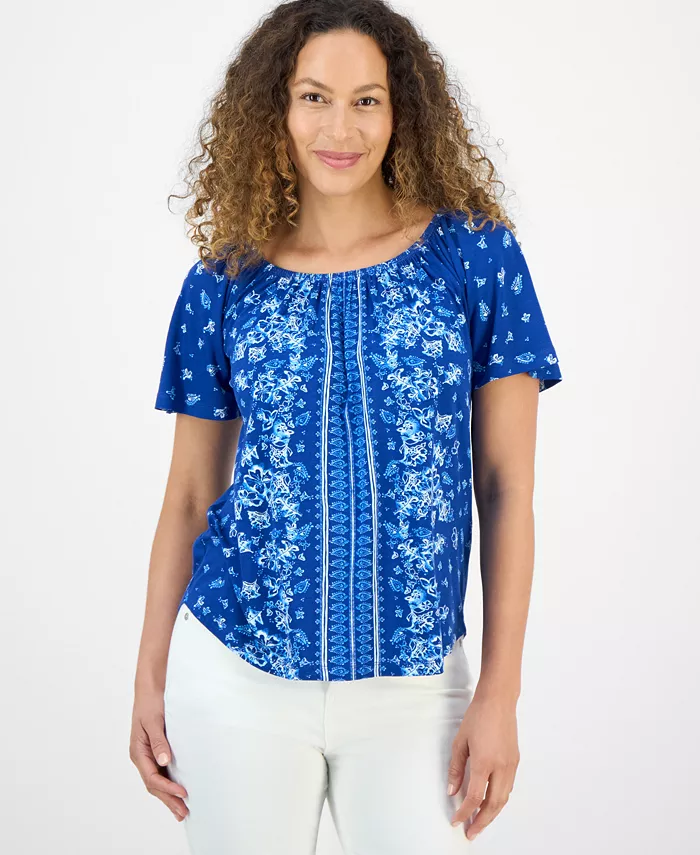 Топ с цветочным принтом Petite Style & Co, синий
Топ с цветочным принтом Petite Style & Co, синий