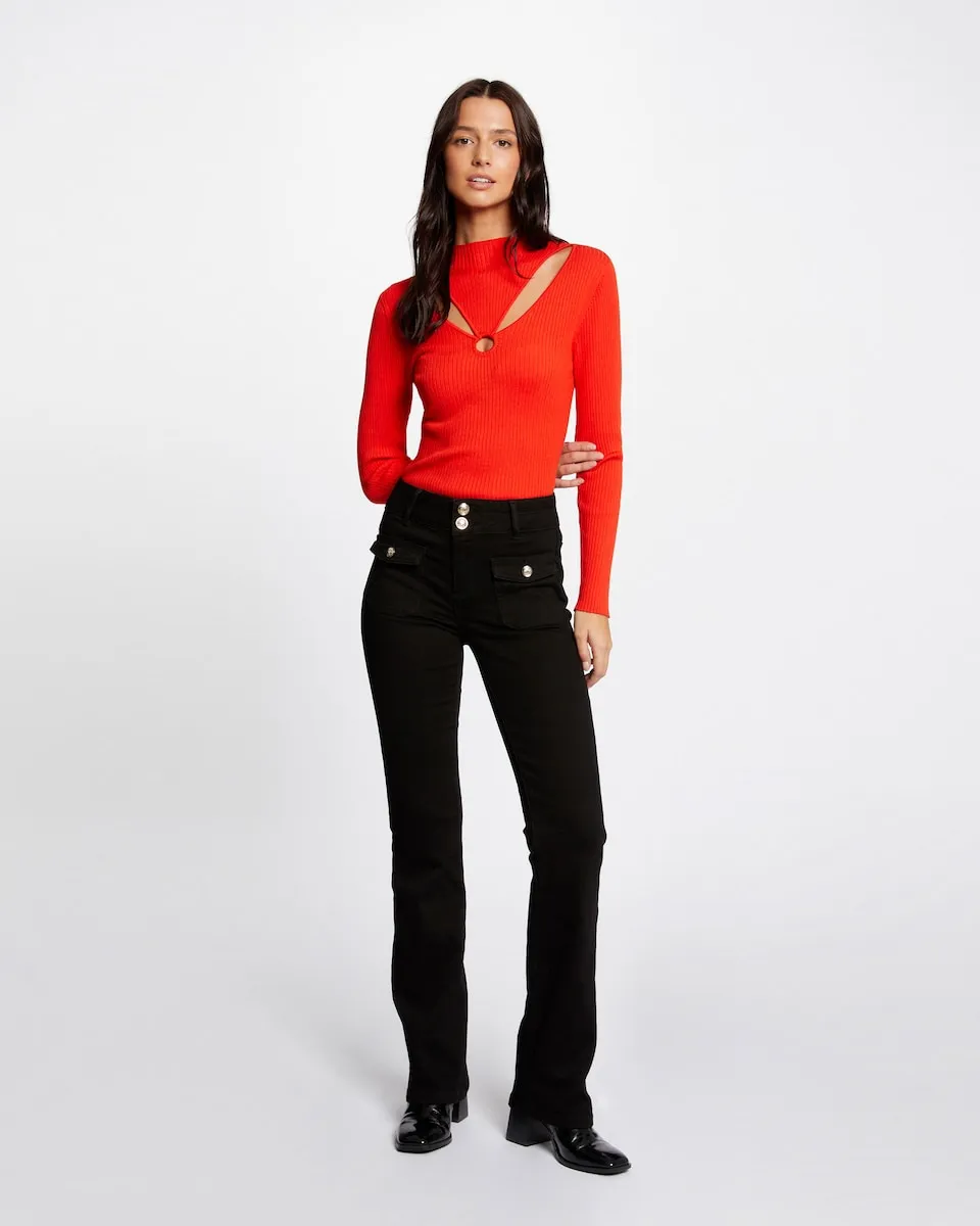 Женские прямые джинсы средней посадки с карманами с клапанами Morgan, черный
Женские прямые джинсы средней посадки с карманами с клапанами Morgan, черный