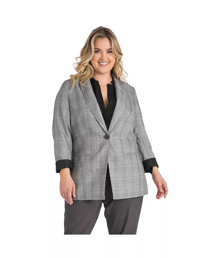 Женский клетчатый блейзер бойфренда на одной пуговице большого размера Standards & Practices, мультиколор
Женский клетчатый блейзер бойфренда на одной пуговице большого размера Standards & Practices, мультиколор