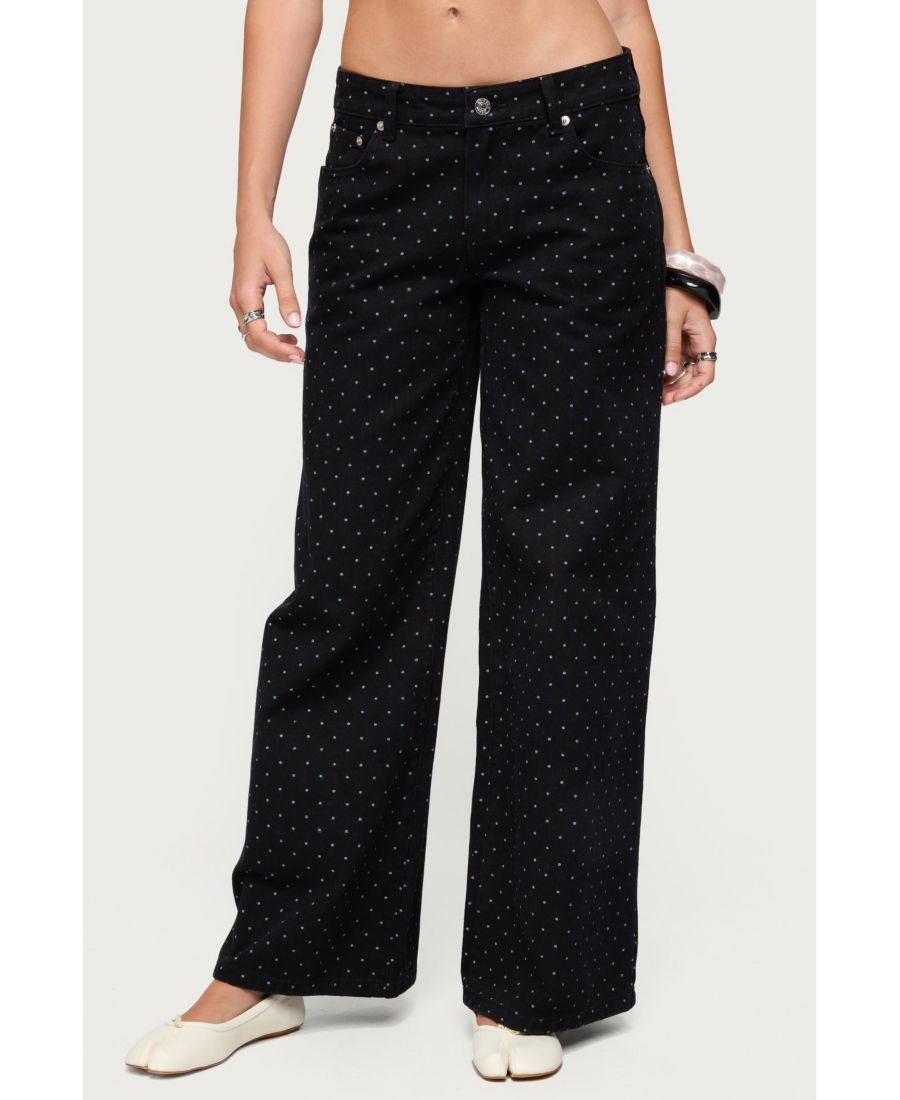 Женские джинсы Misha Polka Dot Baggy Low Jeans в горошек Edikted, Black
Женские джинсы Misha Polka Dot Baggy Low Jeans в горошек Edikted, Black