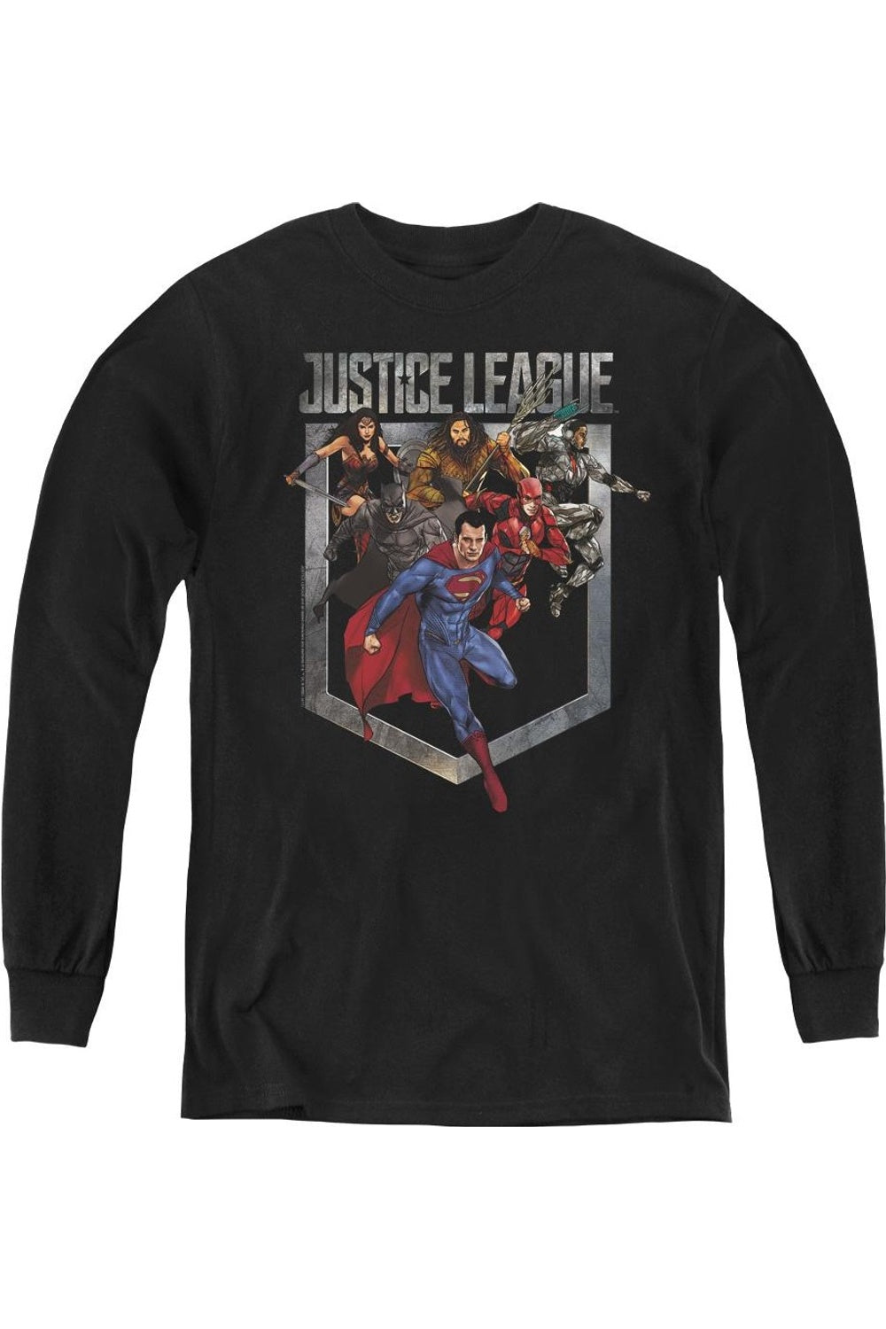 Футболка с длинным рукавом "Лига справедливости" молодежная Gildan, черный
Футболка с длинным рукавом "Лига справедливости" молодежная Gildan, черный