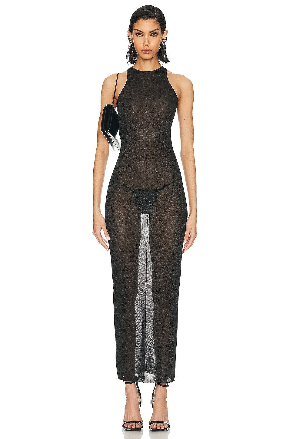 Прозрачное трикотажное платье-борцовка Fleur Du Mal, черный
Прозрачное трикотажное платье-борцовка Fleur Du Mal, черный