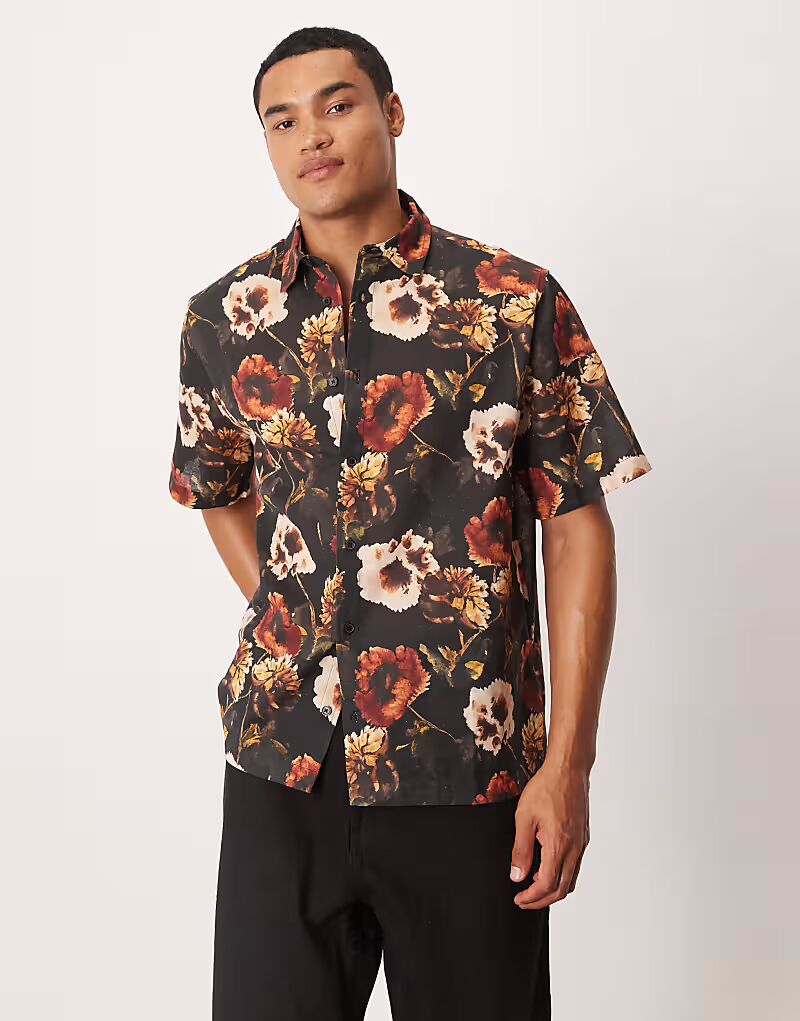 Свободная рубашка с цветочным принтом черного цвета Asos Design
Свободная рубашка с цветочным принтом черного цвета Asos Design