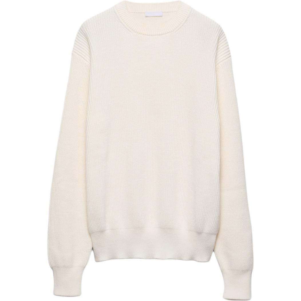 Хлопковый свитер с круглым вырезом Prada, айвори
Хлопковый свитер с круглым вырезом Prada, айвори