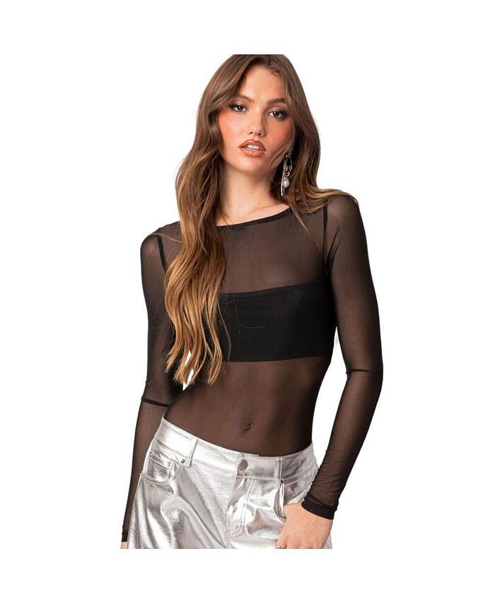 Женское боди-бандо из прозрачной сетки Edikted, черный
Женское боди-бандо из прозрачной сетки Edikted, черный