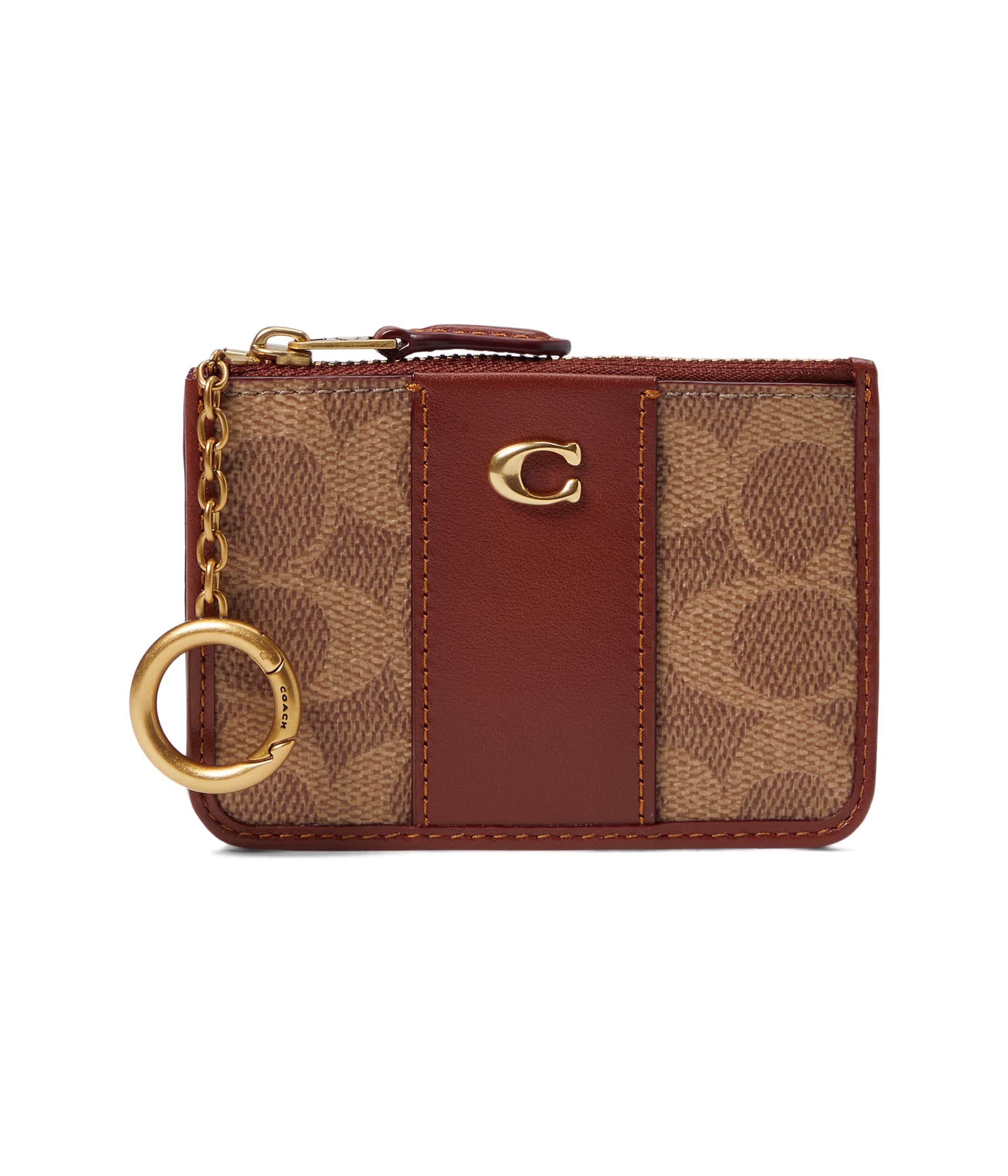Кошелек COACH Color-Block Coated Canvas Signature Mini ID Skinny, цвет Tan Rust 
Кошелек COACH Color-Block Coated Canvas Signature Mini ID Skinny, цвет Tan Rust