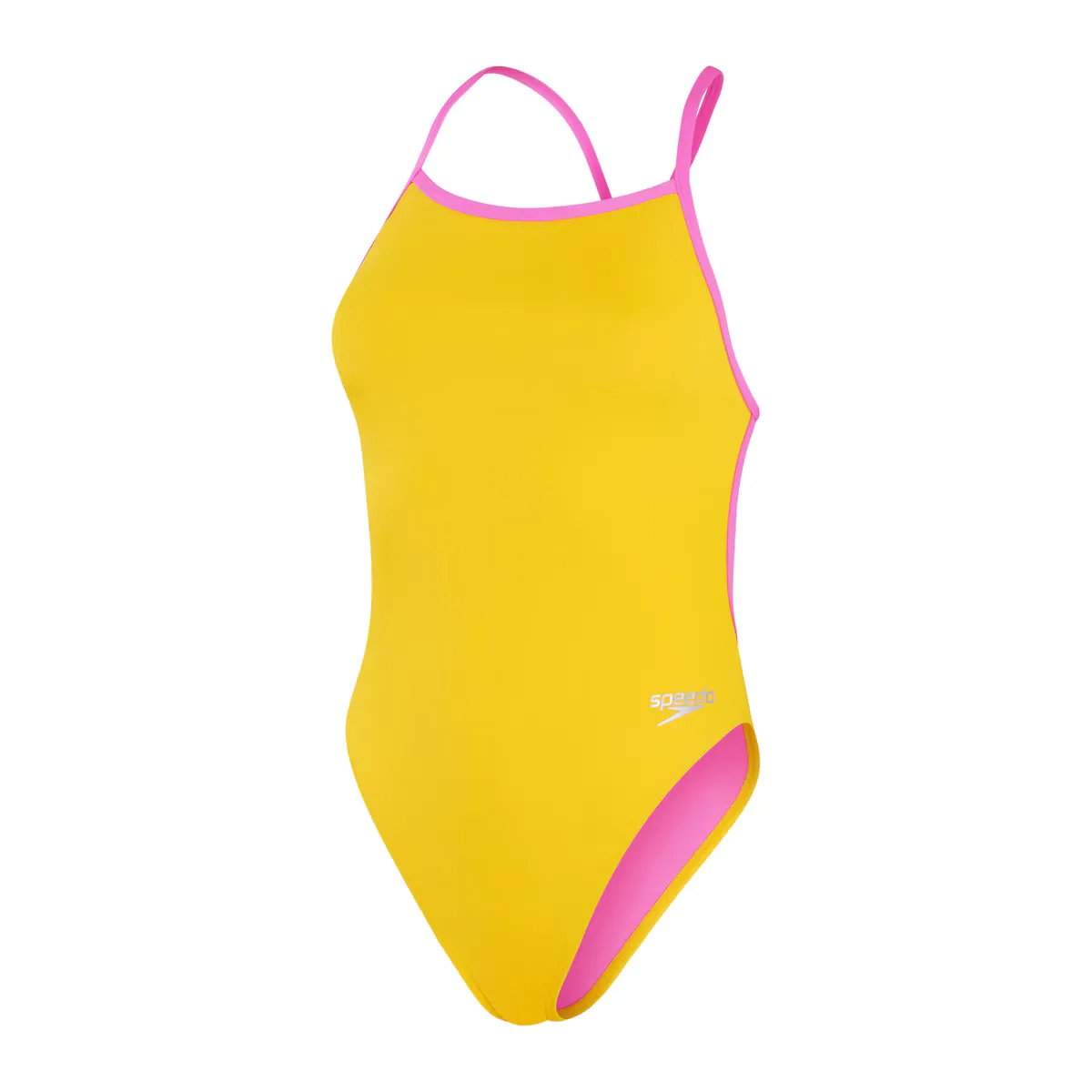 Женский однотонный купальник Speedo с V-образной спиной, жёлтый 
Женский однотонный купальник Speedo с V-образной спиной, жёлтый