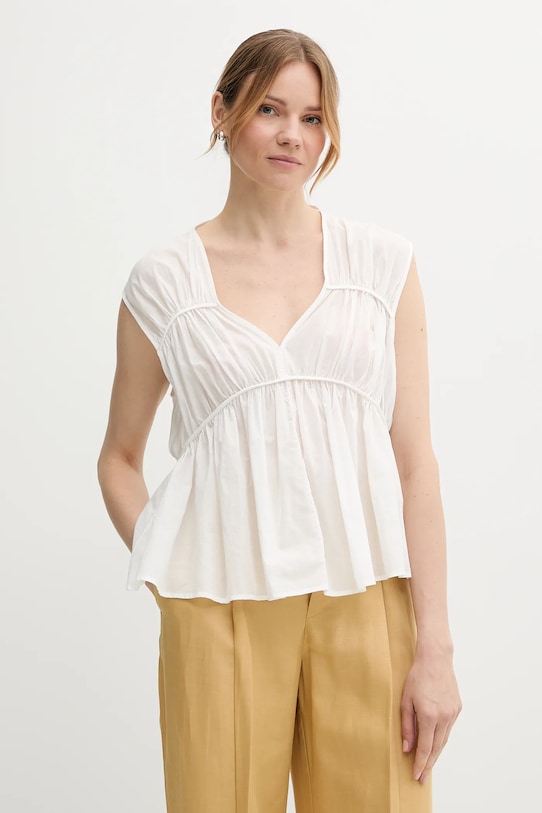 Хлопковая блузка Sisley, белый
Хлопковая блузка Sisley, белый