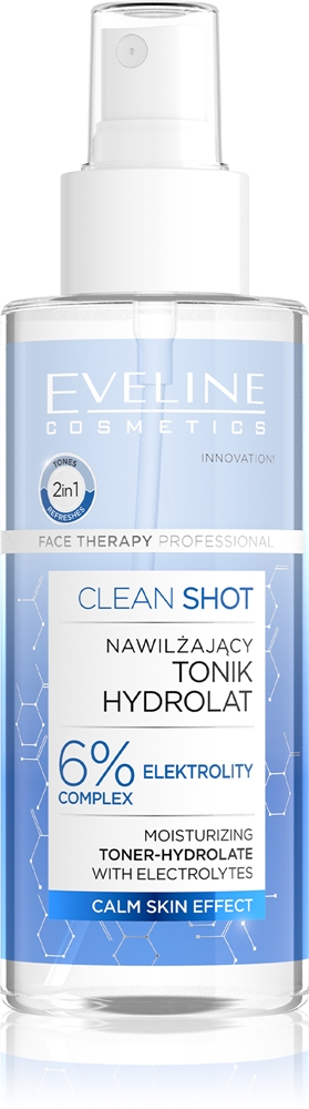 Увлажняющий тоник Clean Shot с 6% электролитным комплексом Eveline Cosmetics, 150 мл
Увлажняющий тоник Clean Shot с 6% электролитным комплексом Eveline Cosmetics, 150 мл