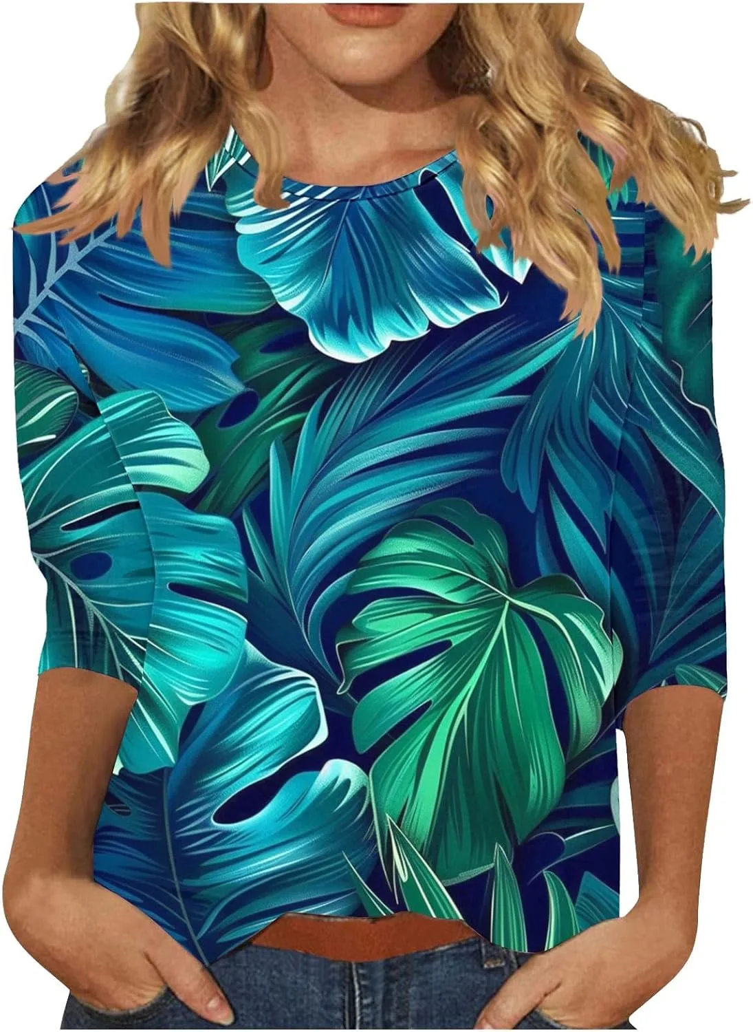 Женская летняя гавайская рубашка с рукавом 3/4 и тропическим принтом bawilom
Женская летняя гавайская рубашка с рукавом 3/4 и тропическим принтом bawilom