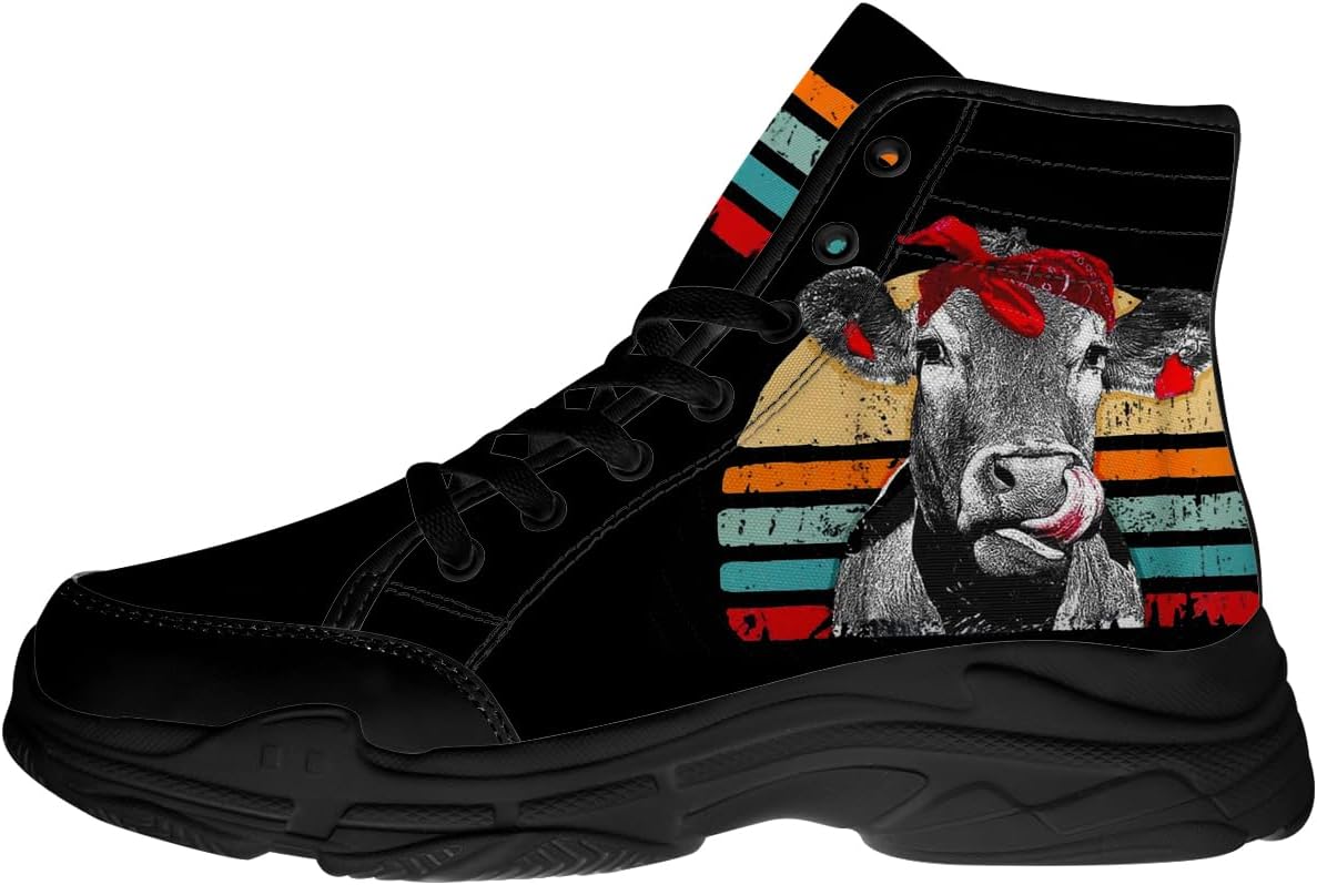 Высокие кеды с коровой для фермы для женщин и мужчин, тканевые обувь на шнуровке, забавный подарок для нее и для него Quorax, черный/серый
Высокие кеды с коровой для фермы для женщин и мужчин, тканевые обувь на шнуровке, забавный подарок для нее и для него Quorax, черный/серый