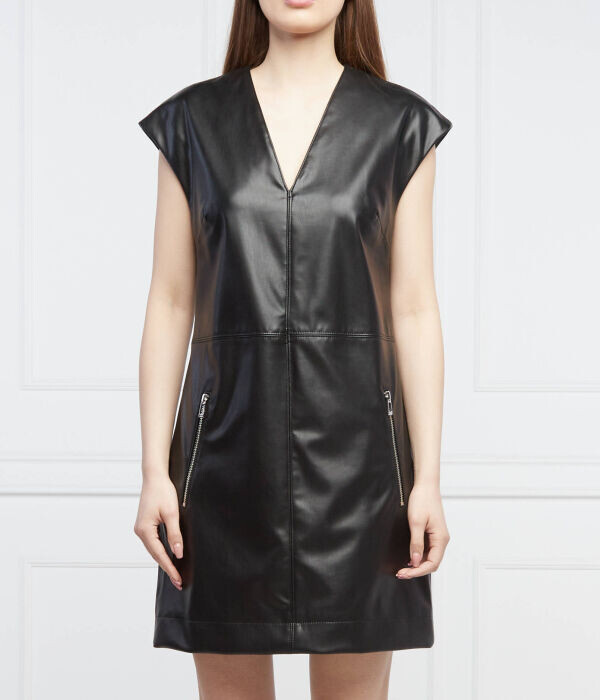 Платье женское Hugo короткое из экокожи с карманами, черный
Платье женское Hugo короткое из экокожи с карманами, черный