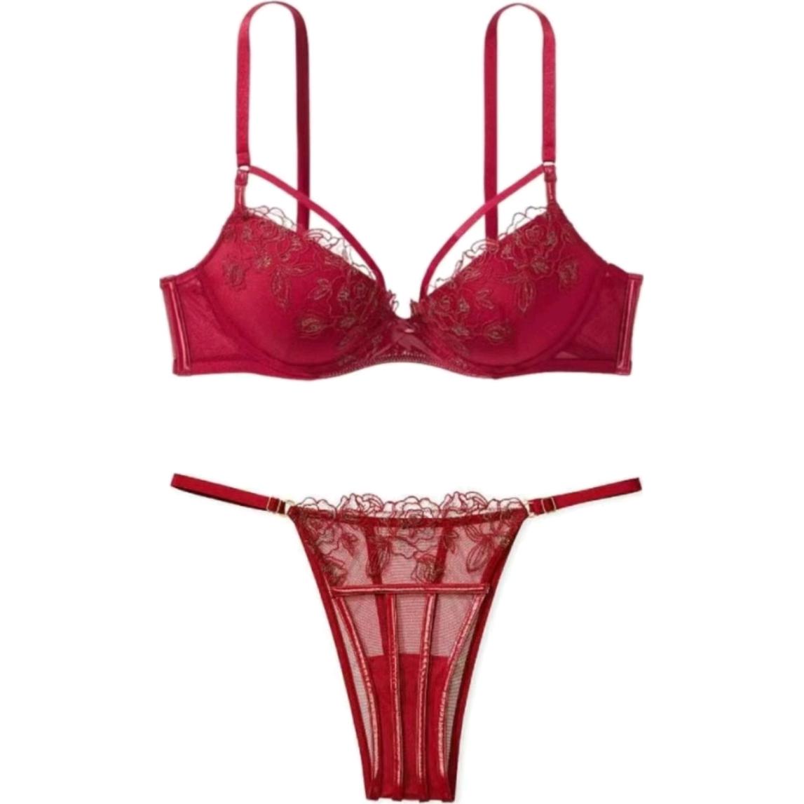 Комплект нижнего белья женский красный Victoria's Secret 
Комплект нижнего белья женский красный Victoria's Secret