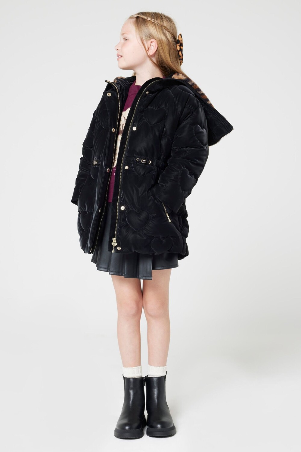 Гламурное стеганое пальто с сердечками для девочек River Island, черный
Гламурное стеганое пальто с сердечками для девочек River Island, черный