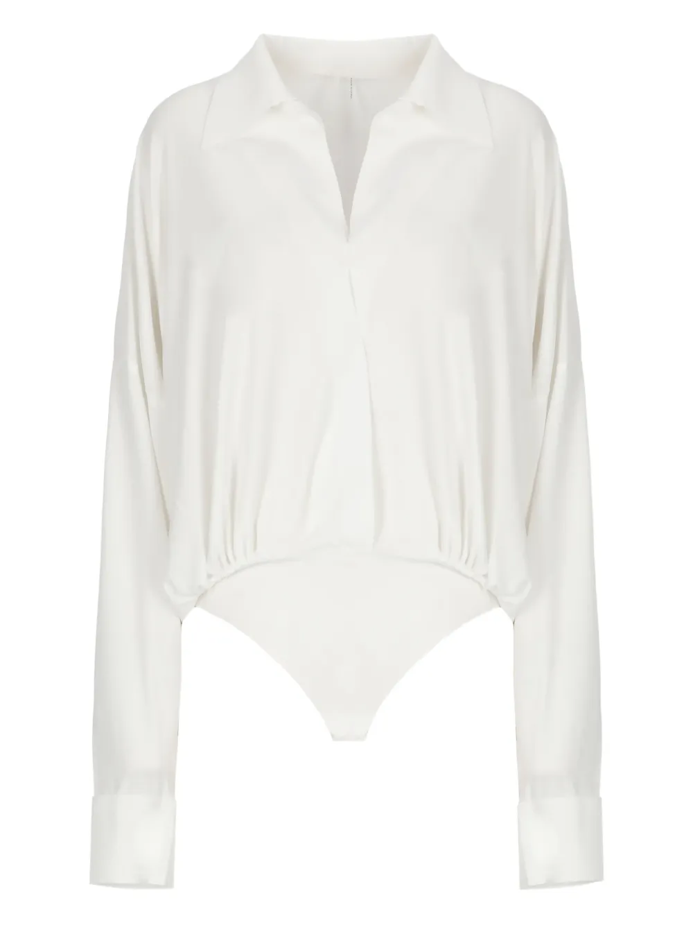 Топ с длинными рукавами и воротником Norma Kamali, белый
Топ с длинными рукавами и воротником Norma Kamali, белый