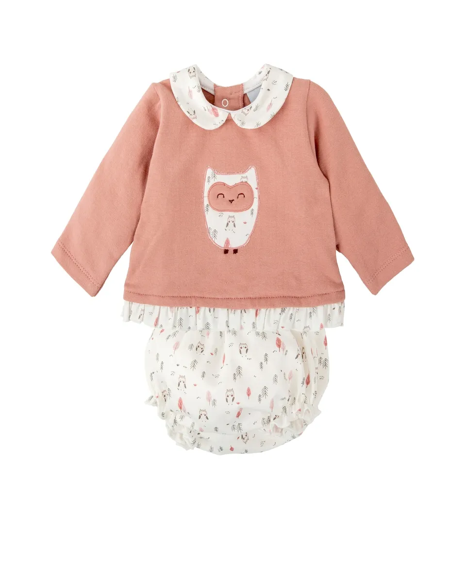 Комплект для девочки толстовка с воротником для младенца и соответствующие трусики BABIDÚ, розовый
Комплект для девочки толстовка с воротником для младенца и соответствующие трусики BABIDÚ, розовый