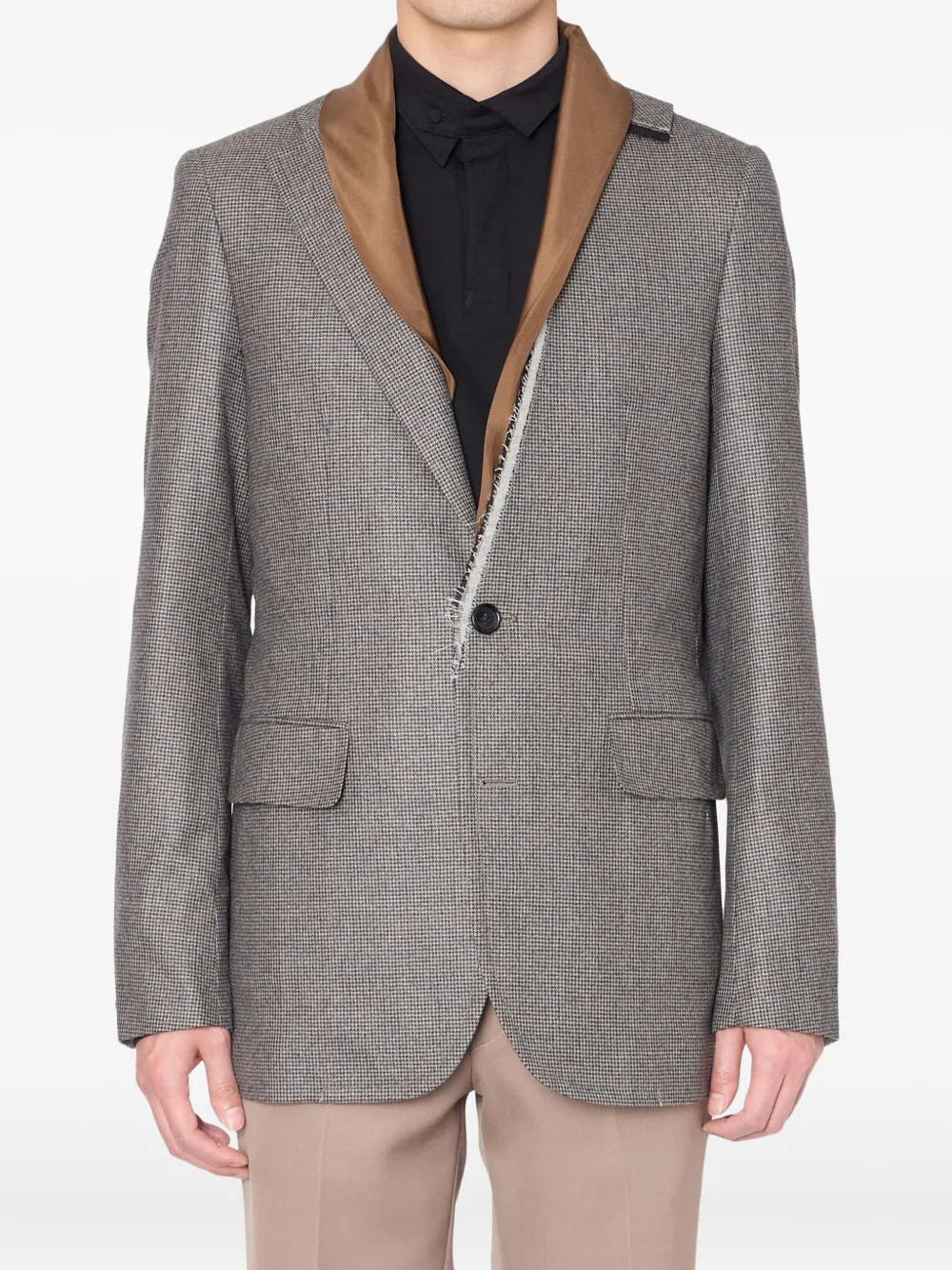 Пиджак в ломаную клетку с бахромой Kolor, серый
Пиджак в ломаную клетку с бахромой Kolor, серый