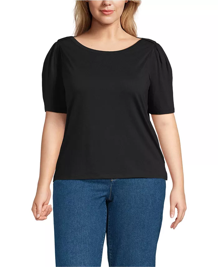 Футболка размера плюс с рукавами до локтя из хлопка Supima и вырезом-лодочкой Lands' End, черный
Футболка размера плюс с рукавами до локтя из хлопка Supima и вырезом-лодочкой Lands' End, черный