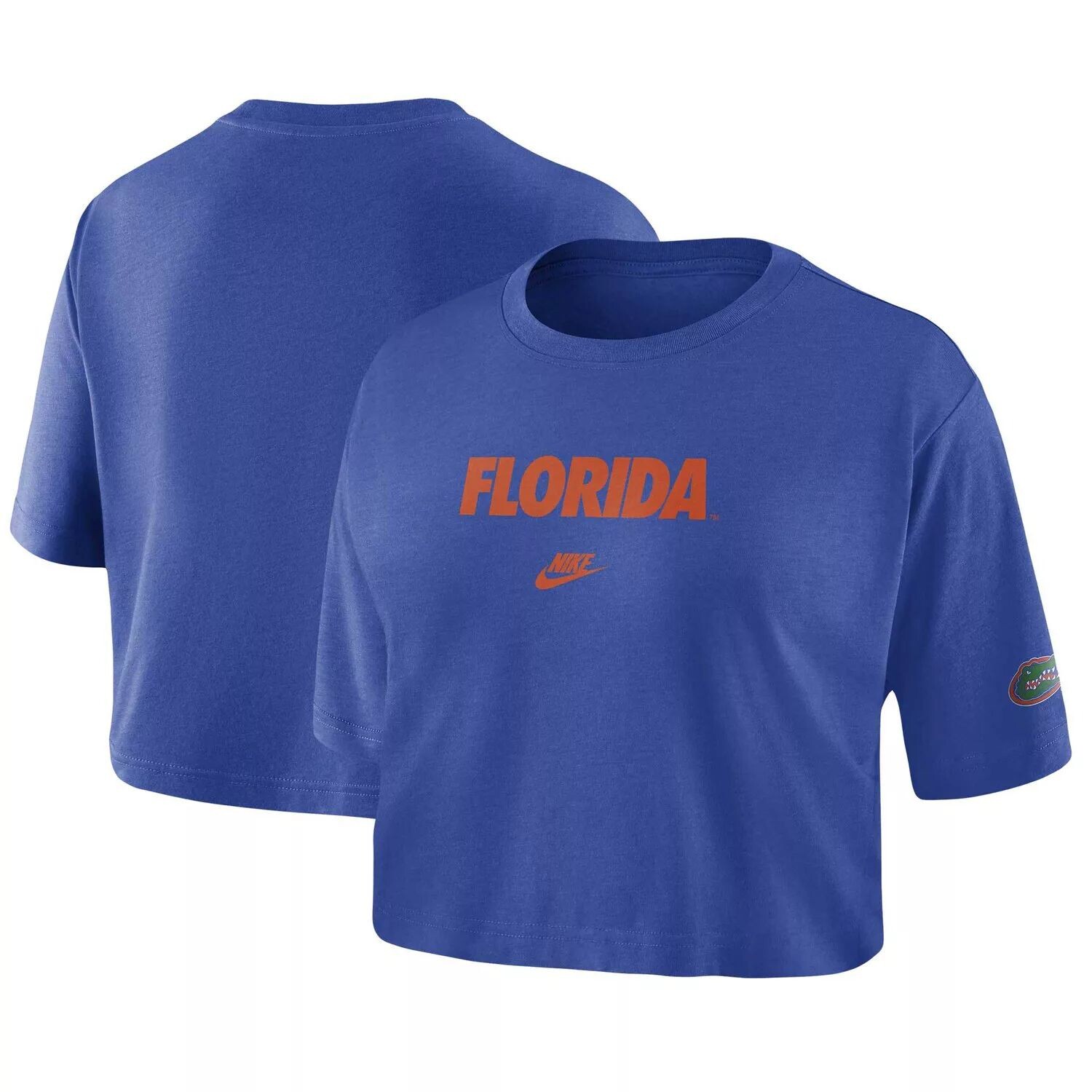 Женская укороченная футболка с надписью Nike Royal Florida Gators Nike 
Женская укороченная футболка с надписью Nike Royal Florida Gators Nike