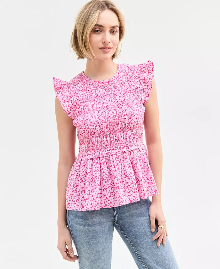 Женская блузка с пышными рукавами, плиссированной кокеткой и пеплумом On 34th, розовый
Женская блузка с пышными рукавами, плиссированной кокеткой и пеплумом On 34th, розовый