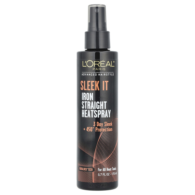 L'Oréal, Advanced Hairstyle, Sleek It Iron Straight Heatspray, термозащитный разглаживающий спрей для волос, 170 мл (5,7 жидк. унции)
L'Oréal, Advanced Hairstyle, Sleek It Iron Straight Heatspray, термозащитный разглаживающий спрей для волос, 170 мл (5,7 жидк. унции)