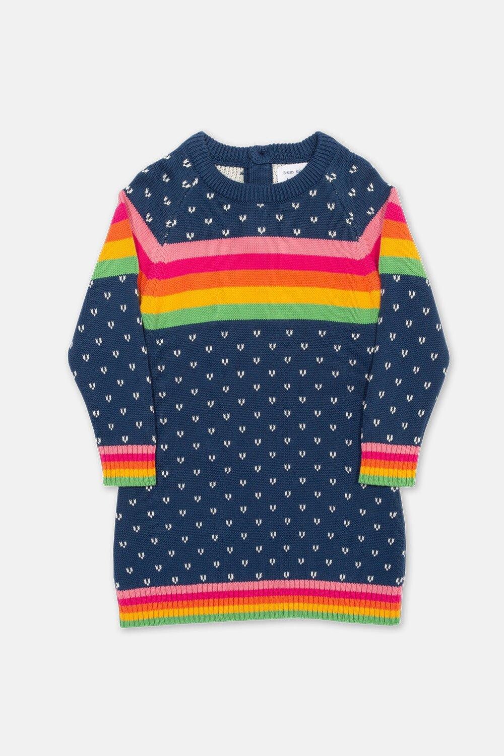 Трикотажное платье с лунным бантом Kite, темно-синий 
Трикотажное платье с лунным бантом Kite, темно-синий