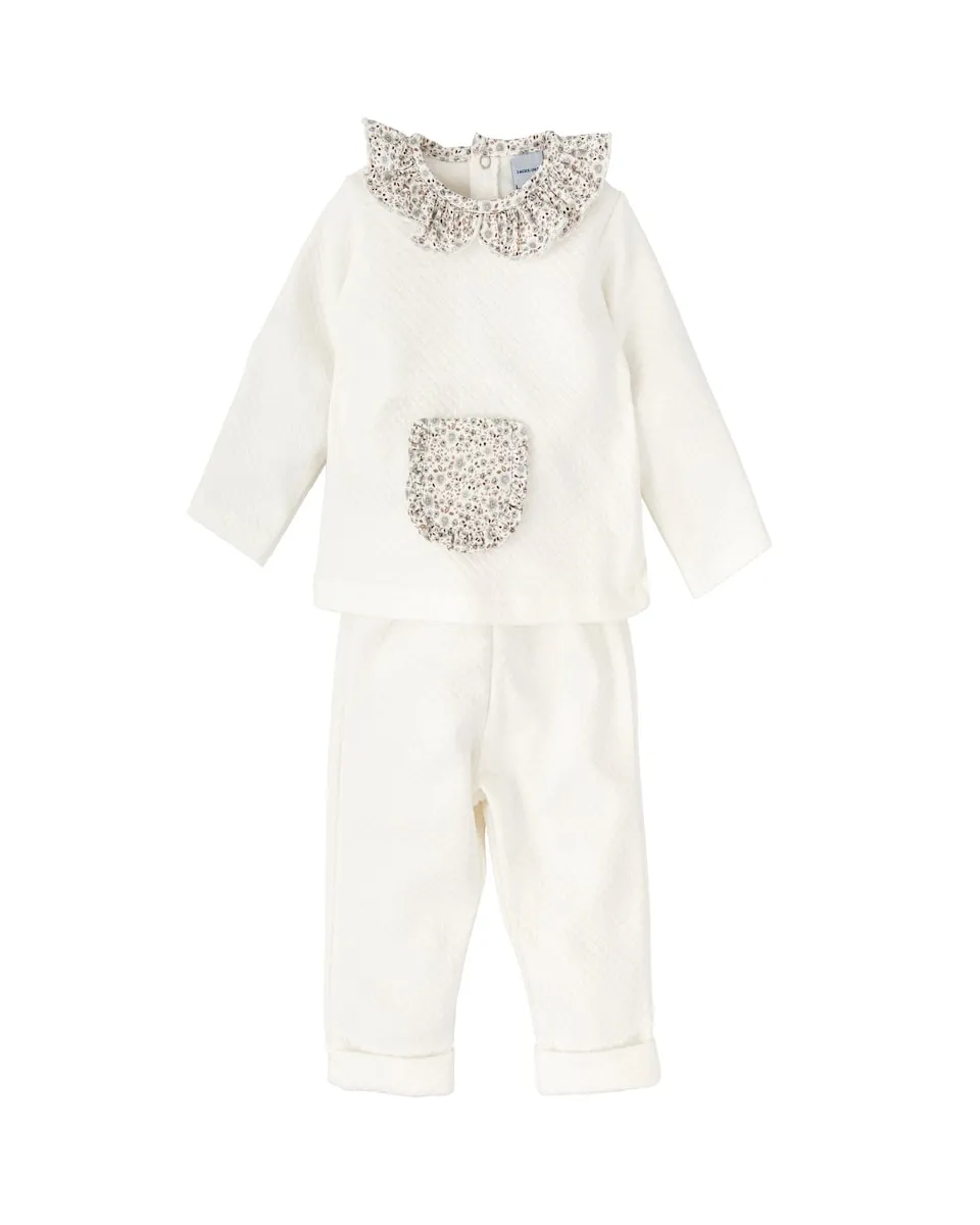 Детский спортивный костюм для девочки с воланами и подходящими штанами BABIDÚ, бежевый
Детский спортивный костюм для девочки с воланами и подходящими штанами BABIDÚ, бежевый