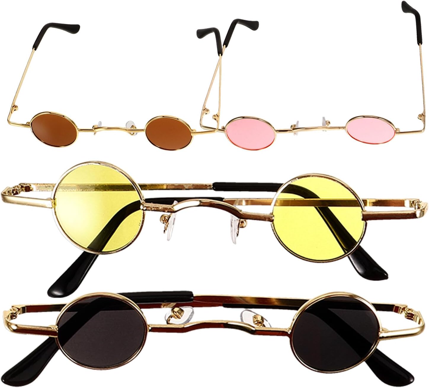 Миниатюрные круглые модные солнцезащитные очки (4 шт.) в винтажном стиле с металлической оправой, для женщин и мужчин, для летнего отдыха, с защитой от УФ-излучения Holibanna, Assorted Color
Миниатюрные круглые модные солнцезащитные очки (4 шт.) в винтажном стиле с металлической оправой, для женщин и мужчин, для летнего отдыха, с защитой от УФ-излучения Holibanna, Assorted Color