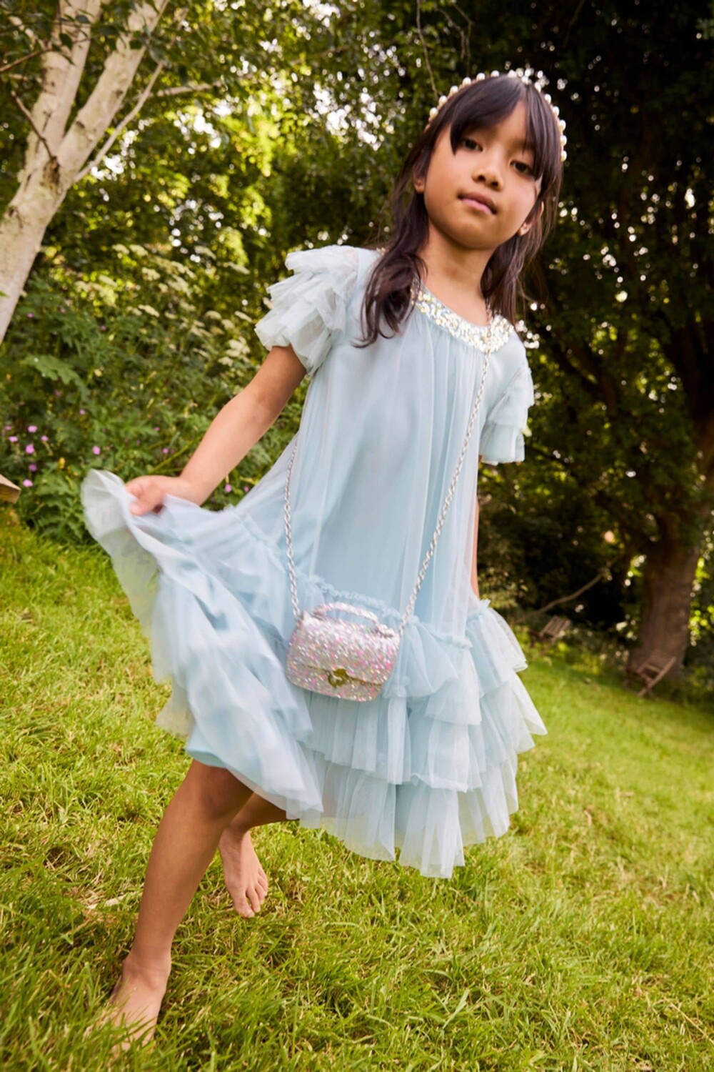 Платье халат Alexandra с оборками Monsoon, синий 
Платье халат Alexandra с оборками Monsoon, синий