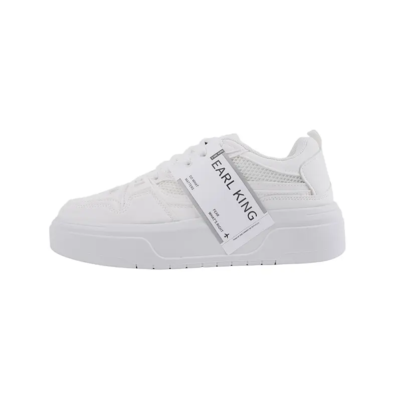 Earl king Мужские белые низкие скейтерские кроссовки с устойчивым к истиранию покрытием, цвет White
Earl king Мужские белые низкие скейтерские кроссовки с устойчивым к истиранию покрытием, цвет White