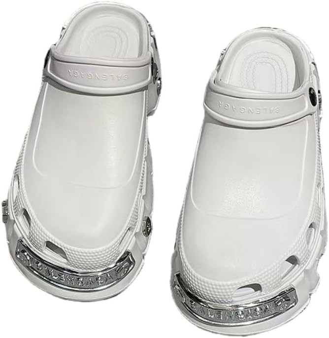 Модные сабо для женщин и мужчин, с толстой подошвой и заклепками, уличные тапочки, летние сандалии, садовая обувь Dmmwcx, белый
Модные сабо для женщин и мужчин, с толстой подошвой и заклепками, уличные тапочки, летние сандалии, садовая обувь Dmmwcx, белый