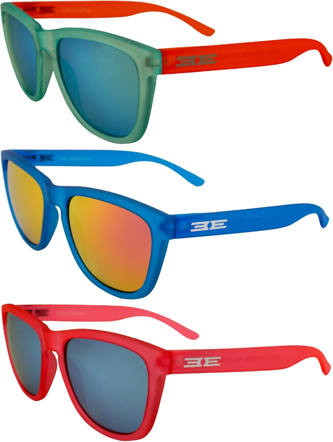 Солнцезащитные очки Epoch Eyewear Vibe с поляризацией, женские и мужские, 3 пары: синие с бирюзовыми зеркальными линзами, синие с розовыми зеркальными линзами и розовые с синими зеркальными линзами, Blue-teal/Blue-pink/Pink-blue
Солнцезащитные очки Epoch Eyewear Vibe с поляризацией, женские и мужские, 3 пары: синие с бирюзовыми зеркальными линзами, синие с розовыми зеркальными линзами и розовые с синими зеркальными линзами, Blue-teal/Blue-pink/Pink-blue