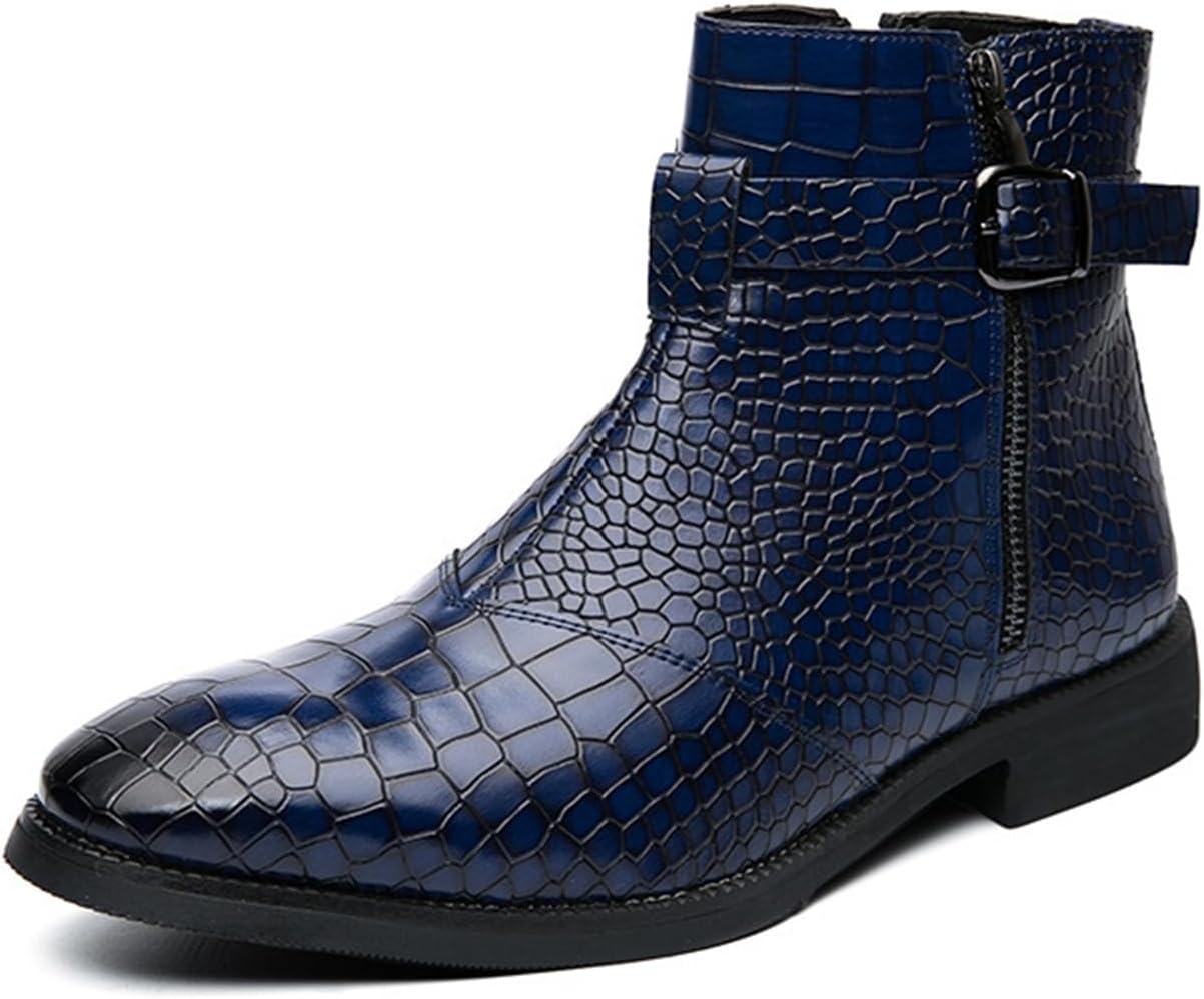 Мужские кожаные ботильоны Yuizko с принтом, боковой молнией, модные, на низком каблуке, с острым носком и пряжкой, повседневные, короткие, синий
Мужские кожаные ботильоны Yuizko с принтом, боковой молнией, модные, на низком каблуке, с острым носком и пряжкой, повседневные, короткие, синий