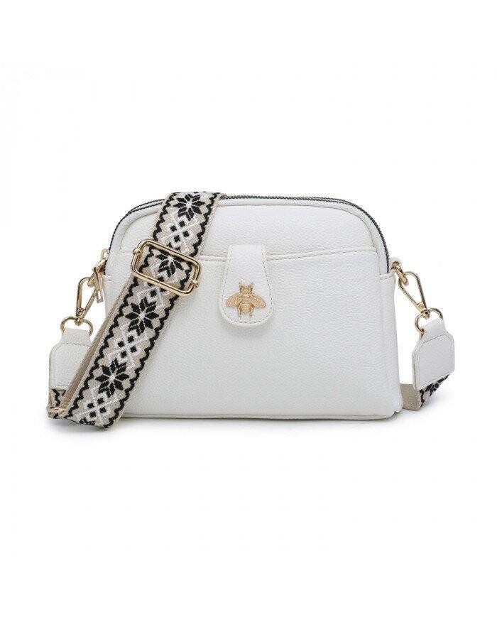 Сумка через плечо с холщовым ремешком Bee Badge и двумя секциями на молнии JFY, белый
Сумка через плечо с холщовым ремешком Bee Badge и двумя секциями на молнии JFY, белый