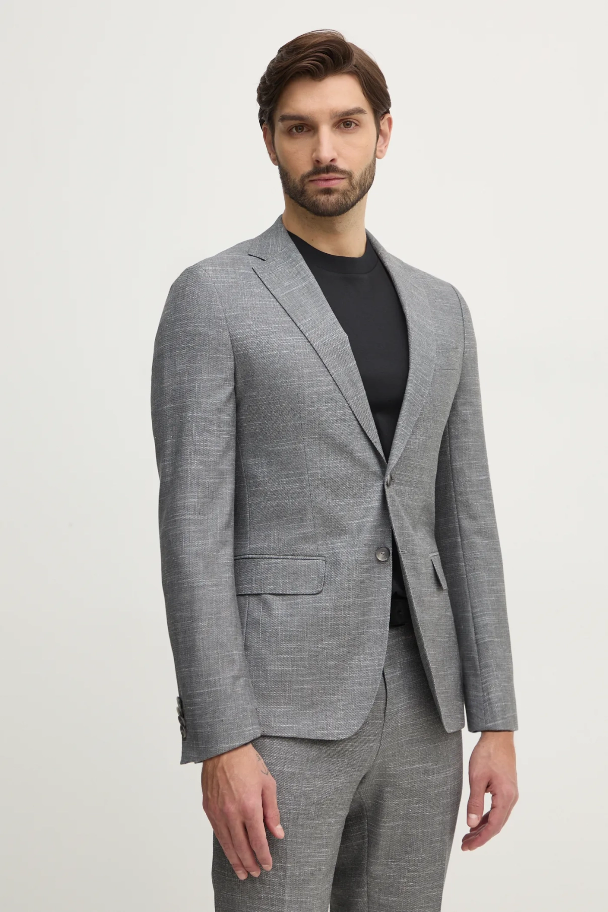 Шерстяной пиджак BOSS, серый
Шерстяной пиджак BOSS, серый