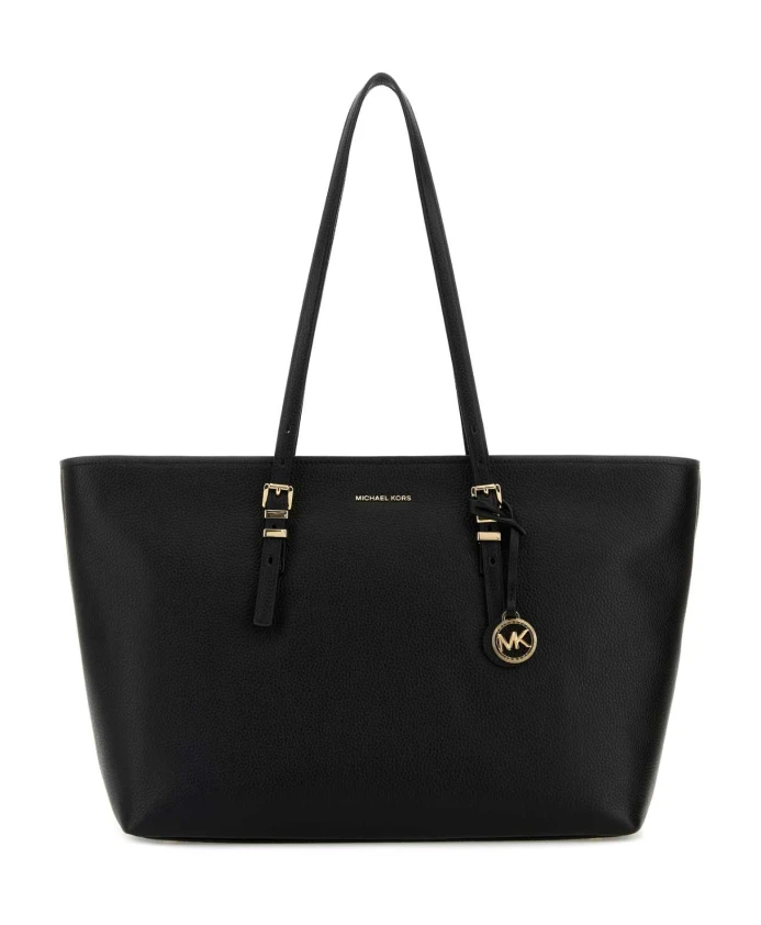 Черная кожаная сумка для покупок Quinn Michael Kors, черный
Черная кожаная сумка для покупок Quinn Michael Kors, черный