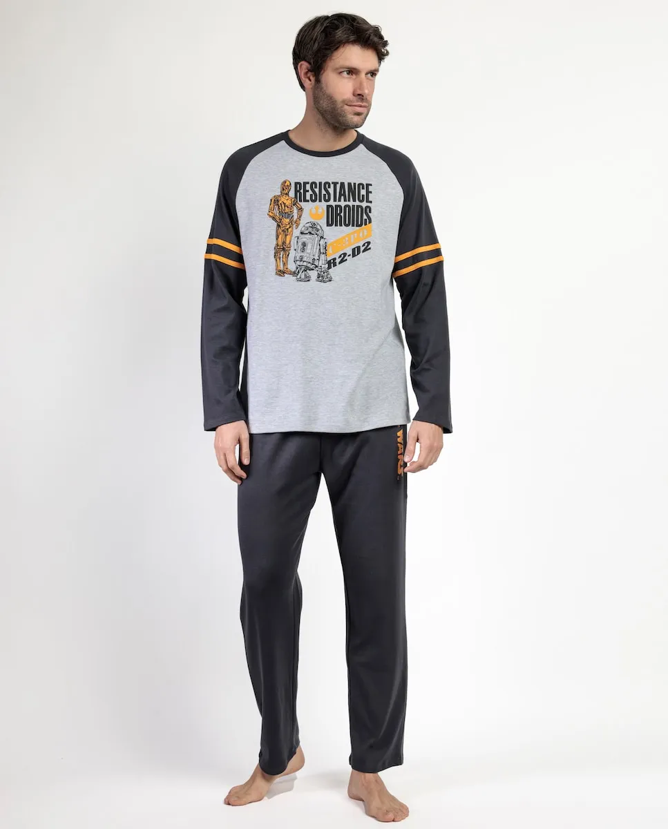 Мужская пижама длинная из темно-серого хлопкового трикотажа Disney
Мужская пижама длинная из темно-серого хлопкового трикотажа Disney