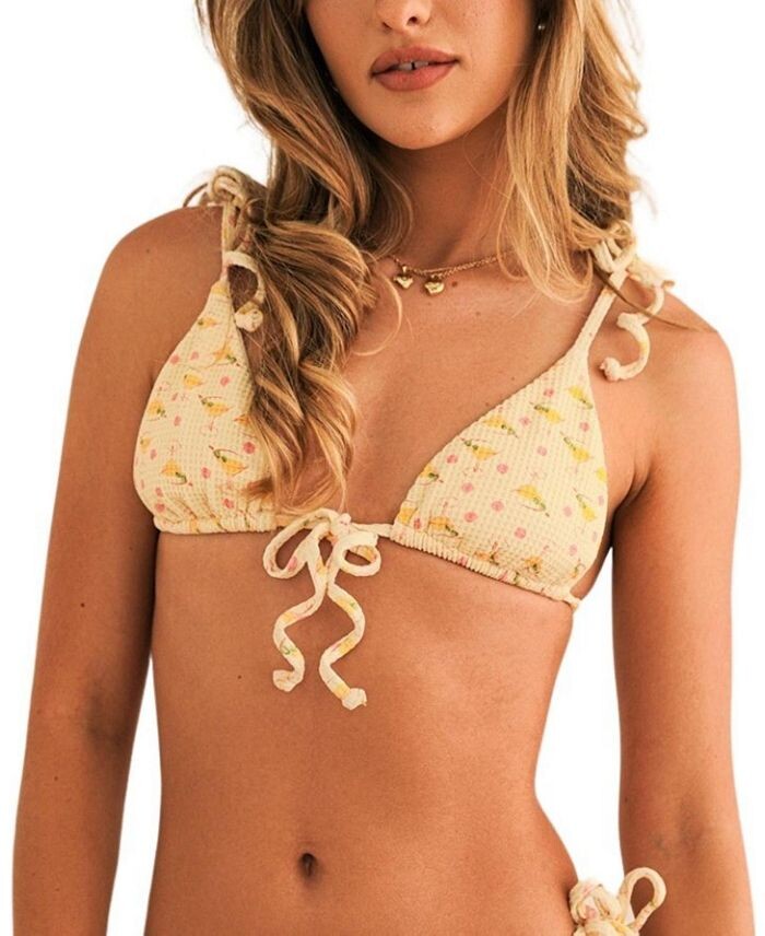 Треугольный бикини-топ Dippin' Daisy's Ellie с завязкой спереди, желтый
Треугольный бикини-топ Dippin' Daisy's Ellie с завязкой спереди, желтый