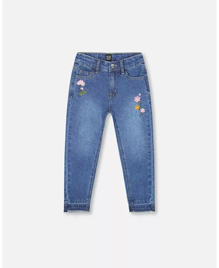 Джинсы для девочек, синий деним, с бахромой и цветочной вышивкой - Малыши|Дети Deux par Deux
Джинсы для девочек, синий деним, с бахромой и цветочной вышивкой - Малыши|Дети Deux par Deux