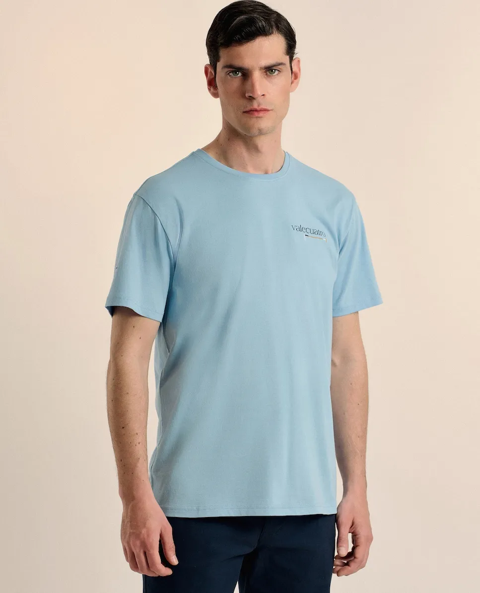 Классическая мужская футболка с коротким рукавом и принтом Valecuatro, светло-голубой
Классическая мужская футболка с коротким рукавом и принтом Valecuatro, светло-голубой