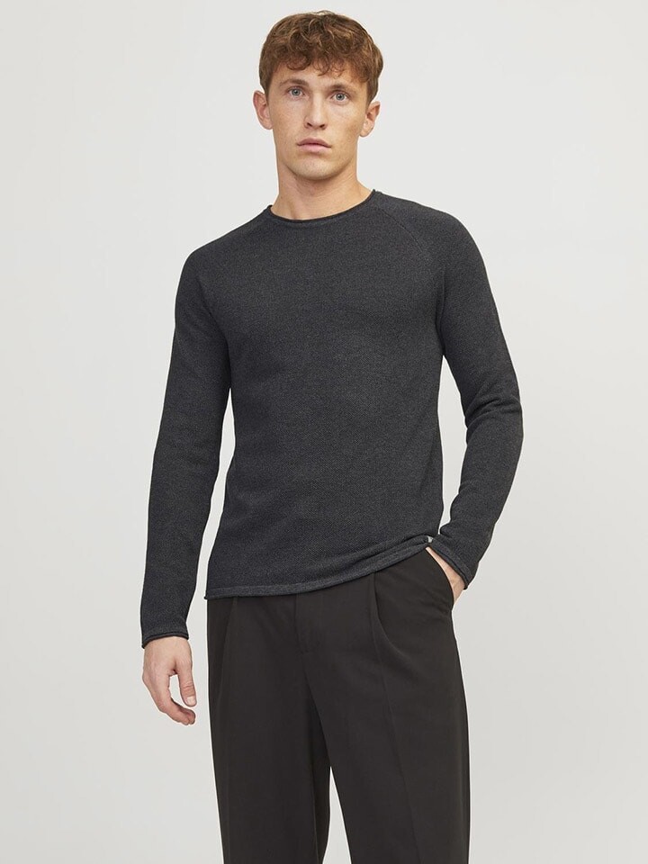 Пуловер Jack & Jones Pullover Hill, антрацит 
Пуловер Jack & Jones Pullover Hill, антрацит