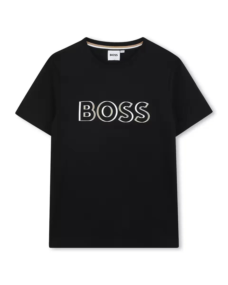 Футболка для мальчика из 100% хлопка с короткими рукавами и логотипом спереди BOSS Kidswear, чёрный
Футболка для мальчика из 100% хлопка с короткими рукавами и логотипом спереди BOSS Kidswear, чёрный