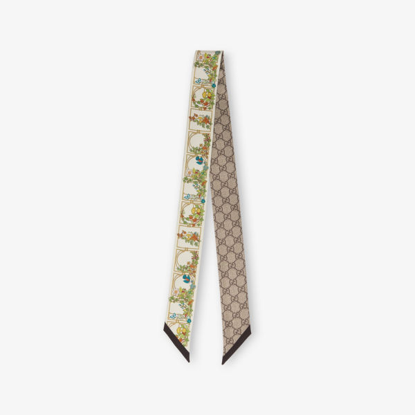 Шарф шелковый Gucci с принтом, белый
Шарф шелковый Gucci с принтом, белый