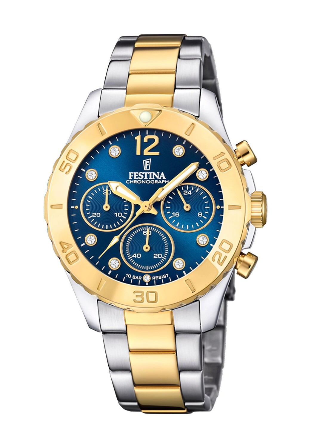 Женский хронограф FESTINA, цвет Silber Gold Blau
Женский хронограф FESTINA, цвет Silber Gold Blau