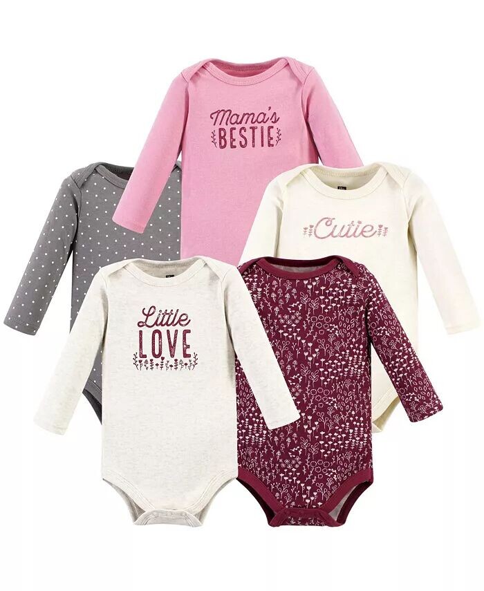 Хлопковые боди с длинными рукавами для маленьких девочек Love Flowers (5 шт.) Hudson Baby, розовый
Хлопковые боди с длинными рукавами для маленьких девочек Love Flowers (5 шт.) Hudson Baby, розовый