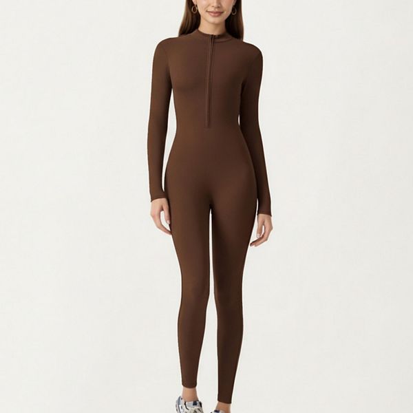 Женский длинный комбинезон с длинным рукавом, передней молнией и облегающим кроем Anna-Kaci, Brown
Женский длинный комбинезон с длинным рукавом, передней молнией и облегающим кроем Anna-Kaci, Brown