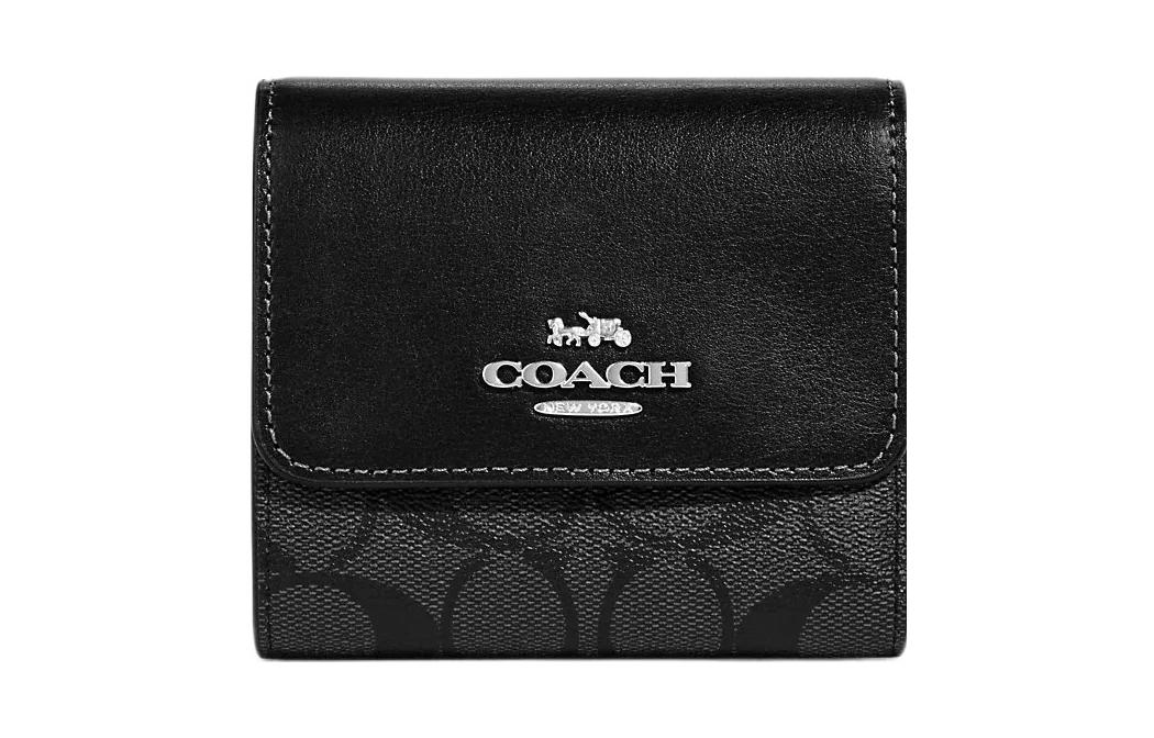 COACH Трёхсекционный кошелёк из брендированной ткани с кожаным кардхолдером мужской чёрный
COACH Трёхсекционный кошелёк из брендированной ткани с кожаным кардхолдером мужской чёрный