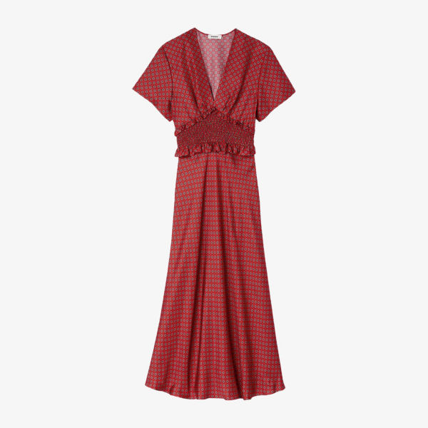 Платье макси Sandro из ткани с принтом и V-образным вырезом, мультиколор
Платье макси Sandro из ткани с принтом и V-образным вырезом, мультиколор