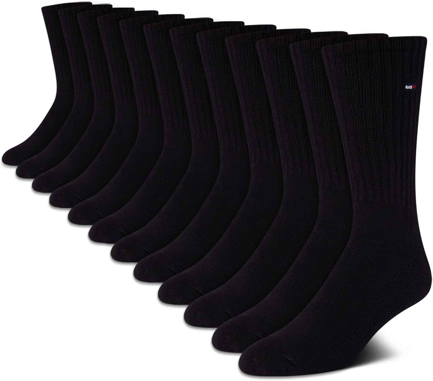 Мужские носки Tommy Hilfiger Crew Socks - 12 пар носков из хлопковой смеси Performance Cushion Crew Socks - дышащие спортивные носки для мужчин, Black
Мужские носки Tommy Hilfiger Crew Socks - 12 пар носков из хлопковой смеси Performance Cushion Crew Socks - дышащие спортивные носки для мужчин, Black