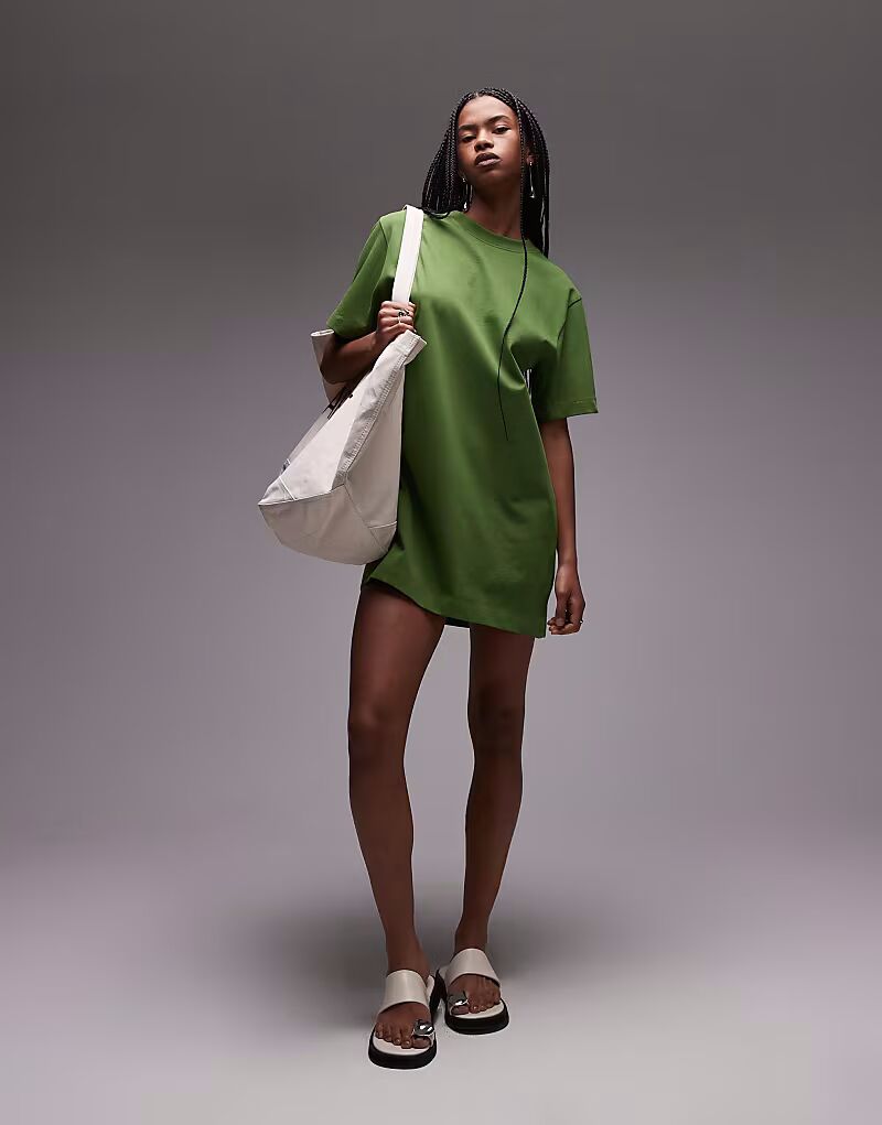 Платье-футболка Topshop премиум-класса большого размера с короткими рукавами зеленого цвета
Платье-футболка Topshop премиум-класса большого размера с короткими рукавами зеленого цвета